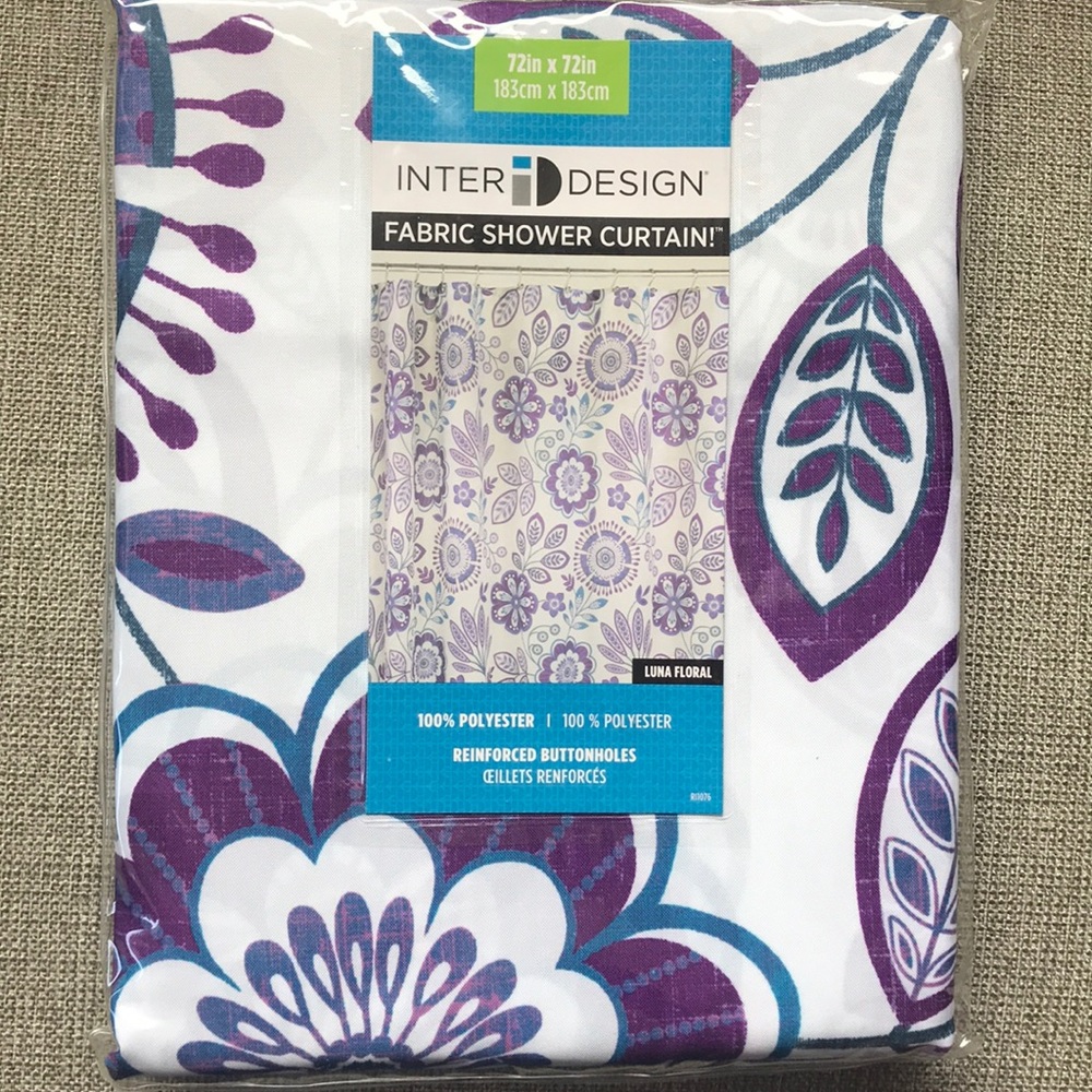 Floral waterproof shower curtain